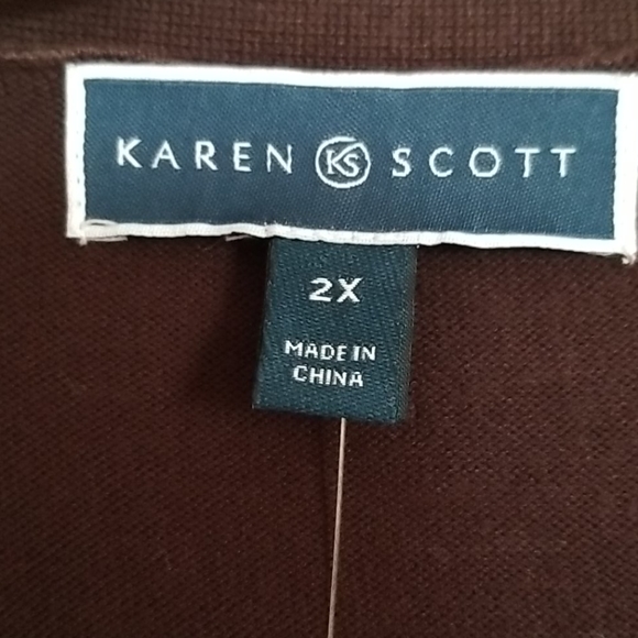 🆕️Karen Scott brown cardigan - Picture 5 of 6